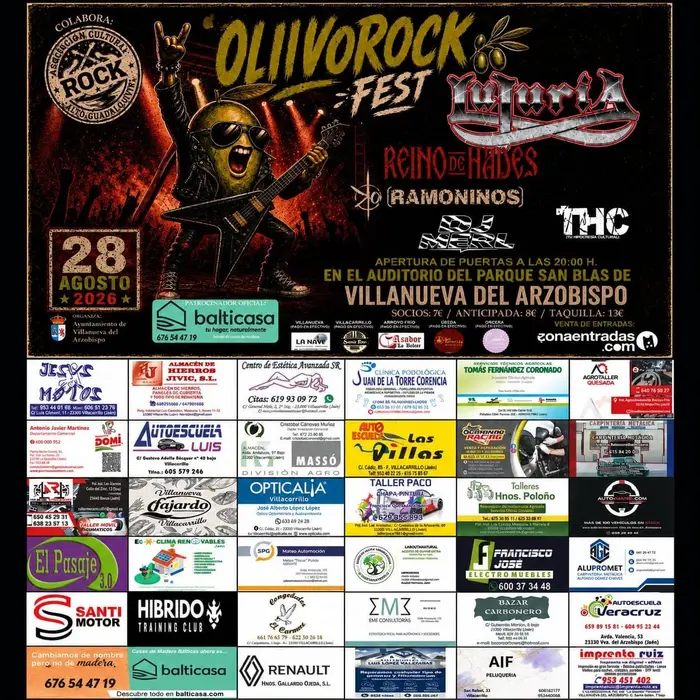 Reino de Hades en el I OLIVOROCK Fest (28 de Agosto, Jaén)
